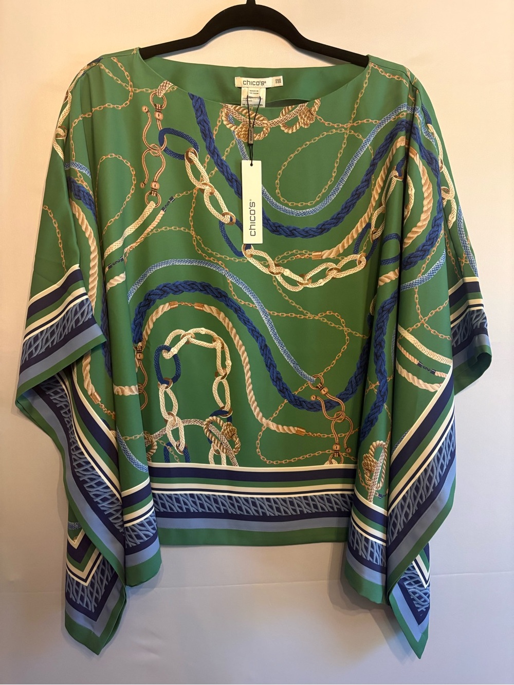 NWT Rope & Chain Print Poncho